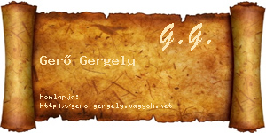 Gerő Gergely névjegykártya